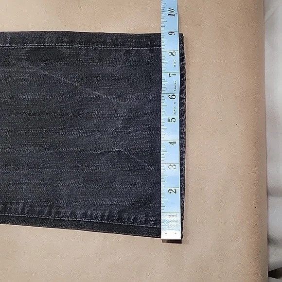 7 For All Mankind, Size 27 Washed Black Flared Jeans w/Sparkle Lightning Bolts - Picture 8 of 15